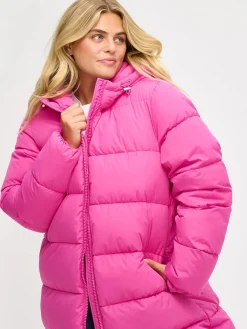 LUMI pitkä toppatakki - pinkki