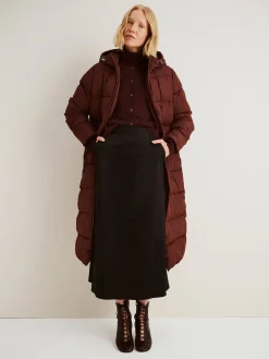 LUMI pitkä toppatakki - tummanruskea