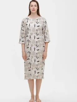 LUNA pitkä yöpaita - beige