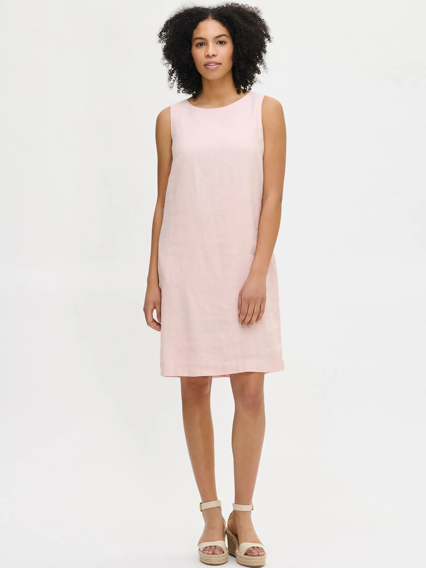 LUOTO pellavamekko - vaaleanpunainen