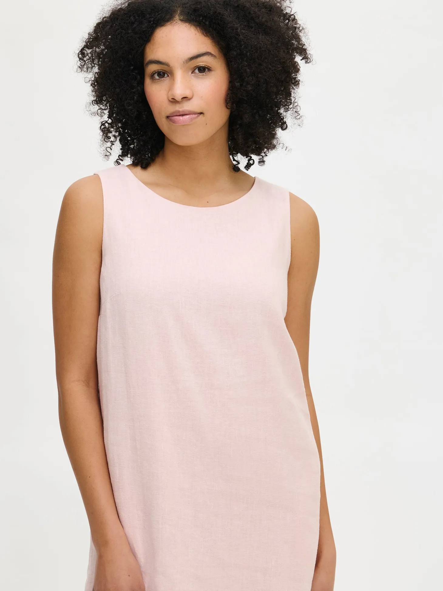 LUOTO pellavamekko - vaaleanpunainen