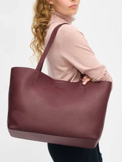 MAXI NARU nahkalaukku - tumma viininpunainen