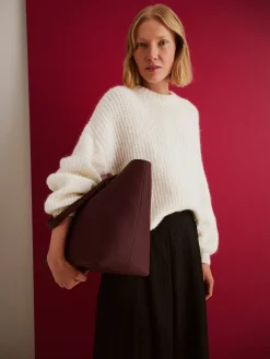 MAXI NARU nahkalaukku - tumma viininpunainen