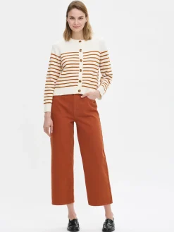 MIRA neuletakki - valko-ruskea