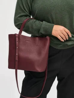 NARU TOTE nahkalaukku - tumma viininpunainen