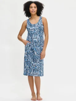 OODI pitkä hihaton yöpaita - sininen