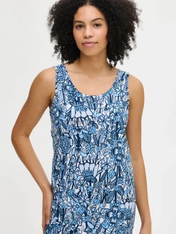 OODI pitkä hihaton yöpaita - sininen