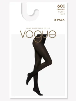 OPAQUE 60 den sukkahousut, 2 paria - musta