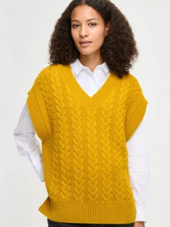 PALMIKKO neuleliivi - keltainen