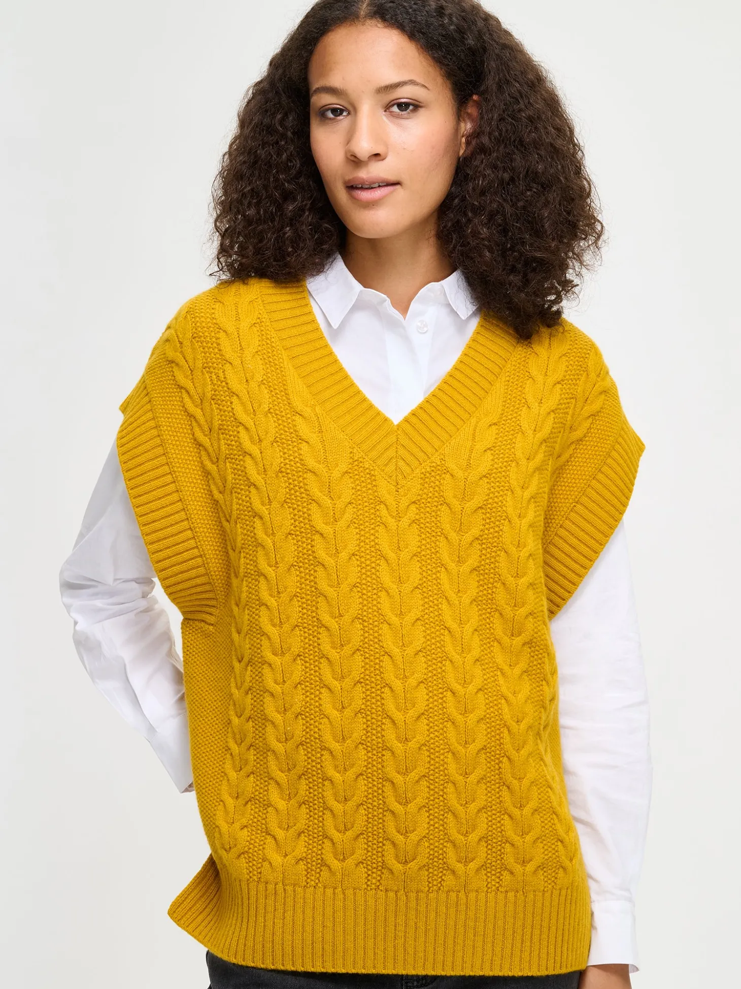 PALMIKKO neuleliivi - keltainen