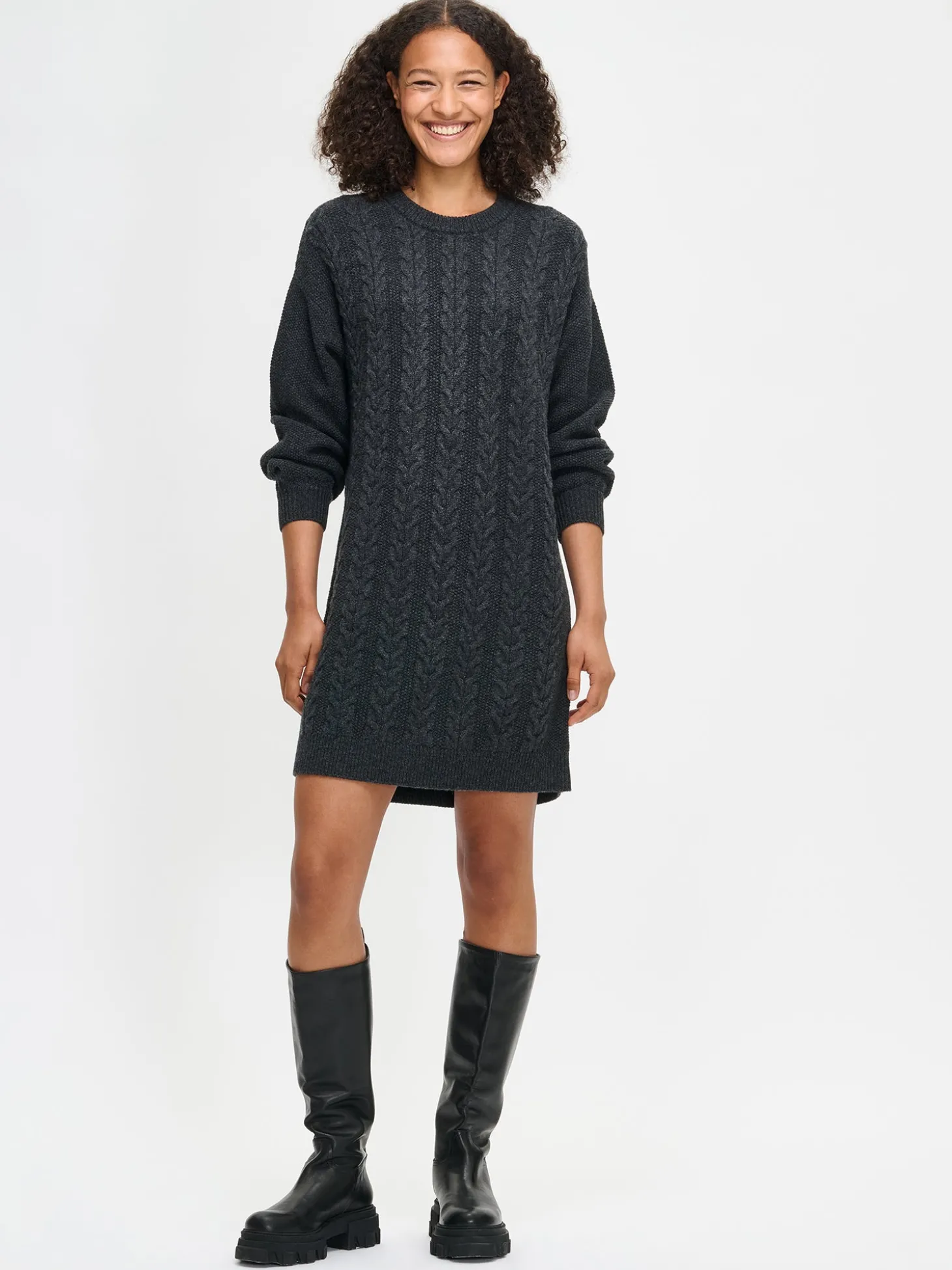 PALMIKKO neulemekko - tummanharmaa