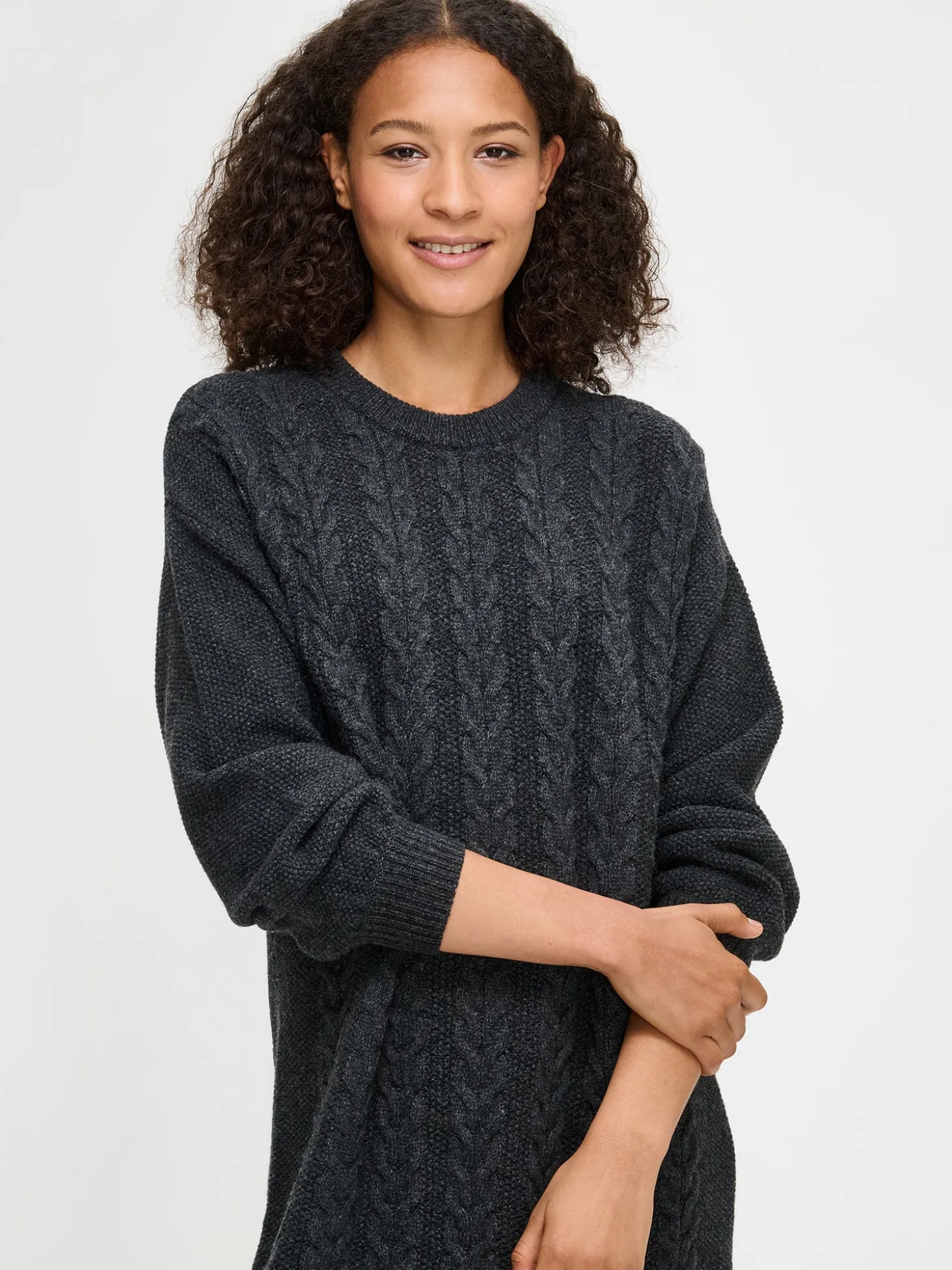 PALMIKKO neulemekko - tummanharmaa