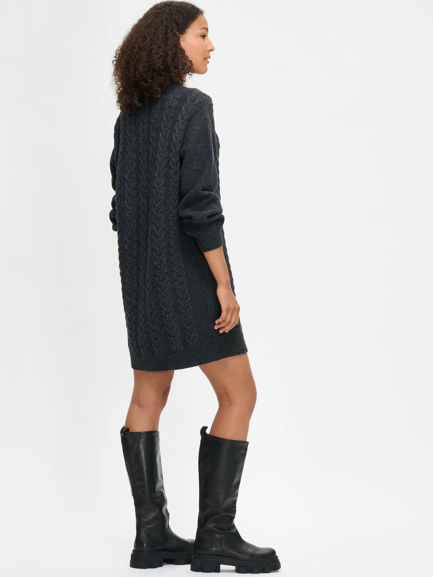 PALMIKKO neulemekko - tummanharmaa