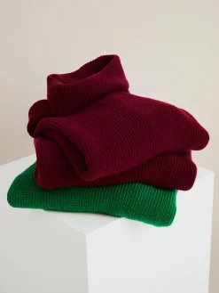 PAMELA pitkä neulepusero - viininpunainen