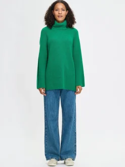 PAMELA pitkä neulepusero - vihreä