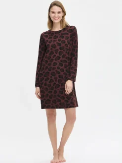 PANTTERI lyhyt pitkähihainen yöpaita - ruskea