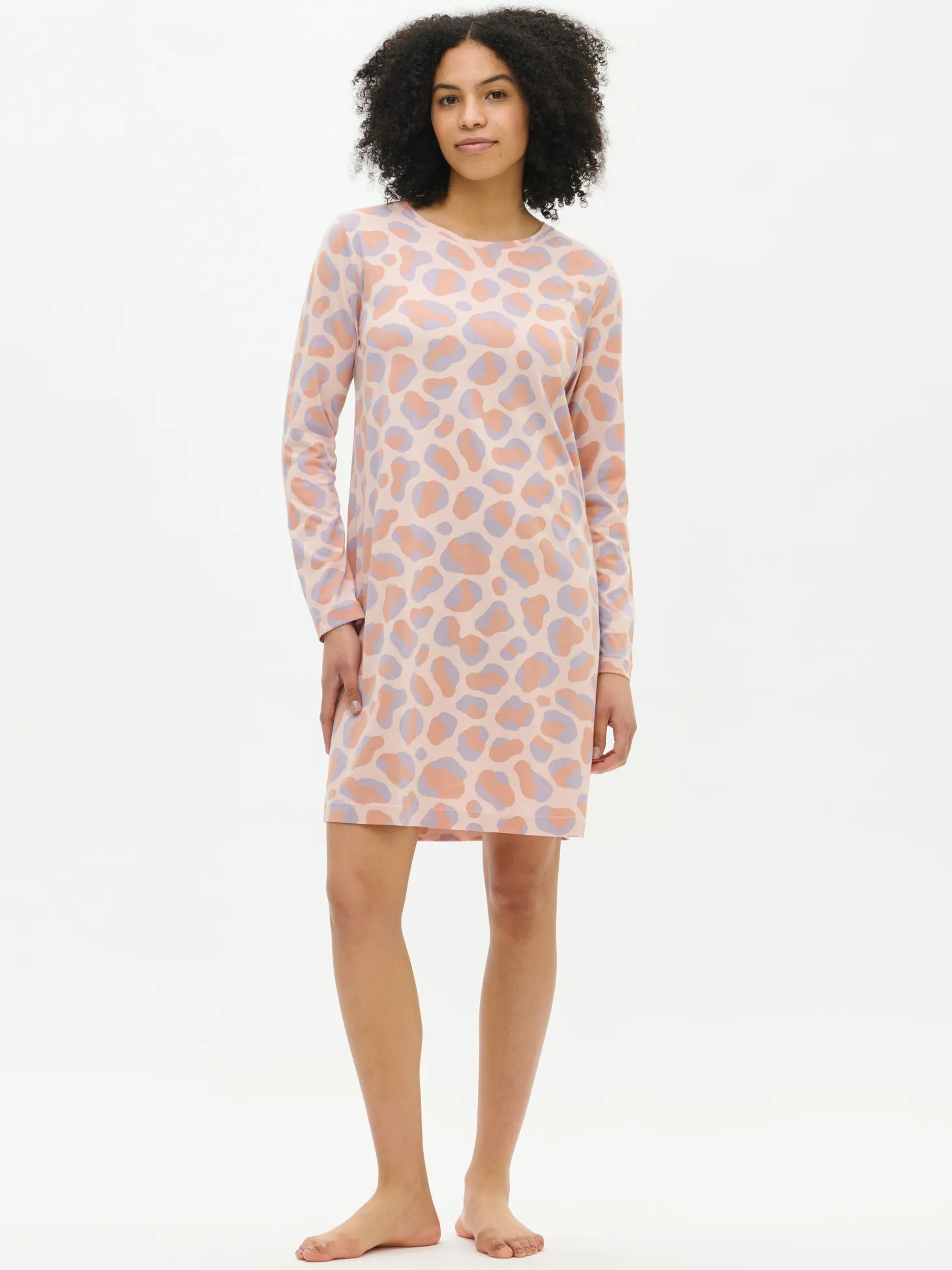 PANTTERI lyhyt pitkähihainen yöpaita - vaaleanpunainen