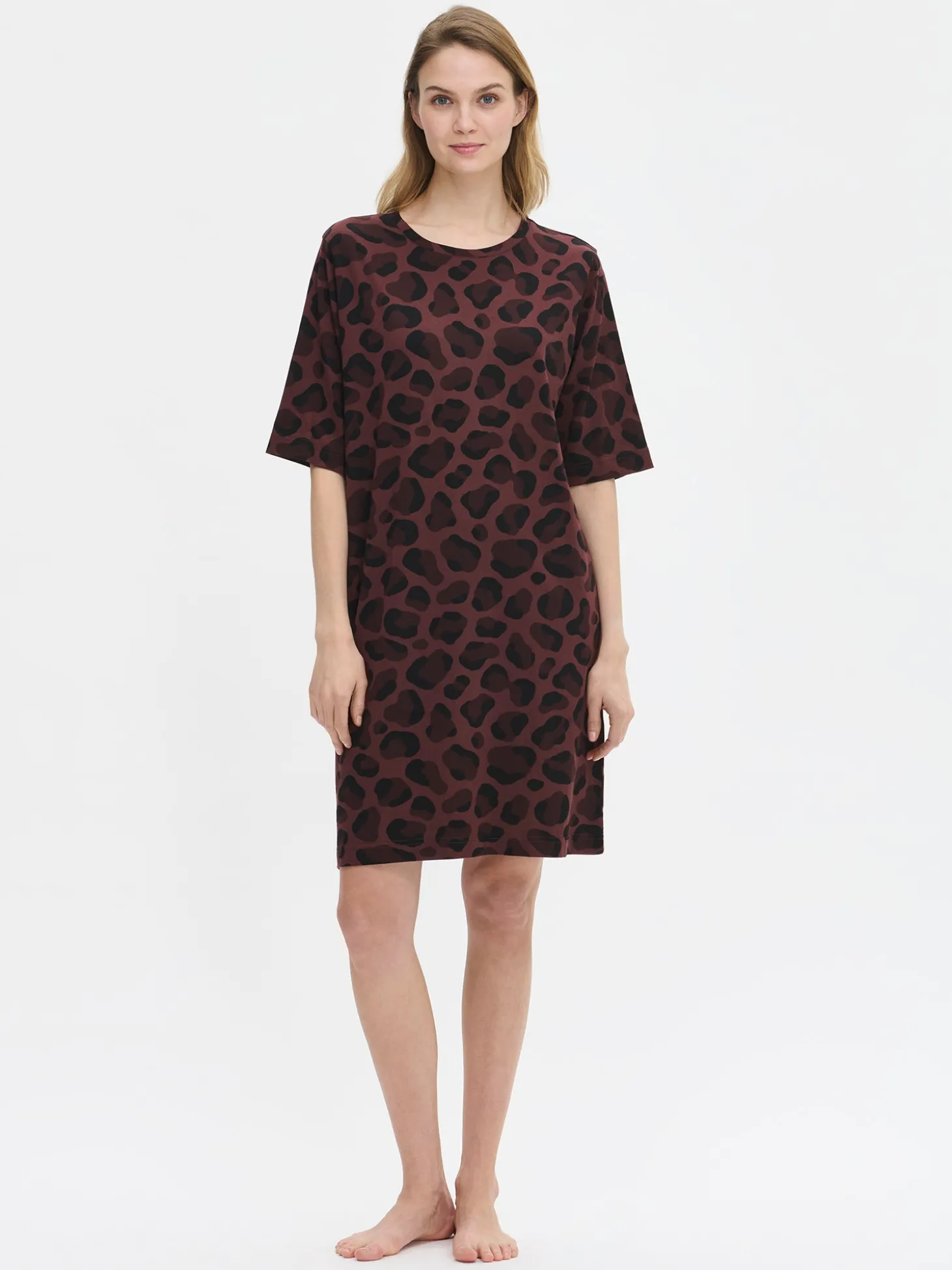 PANTTERI lyhyt yöpaita - ruskea