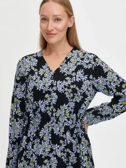 PIHLAJA pitkä kangasmekko - musta