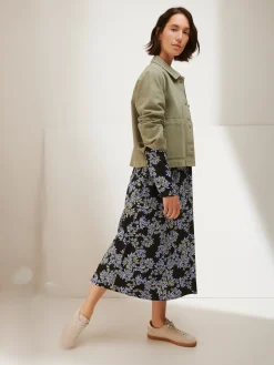 PIHLAJA pitkä kangasmekko - musta