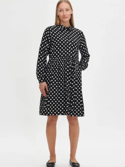 POLKKA lyhyt paitamekko - mustavalkoinen