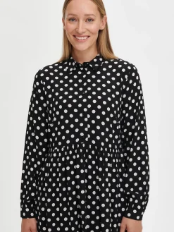 POLKKA lyhyt paitamekko - mustavalkoinen