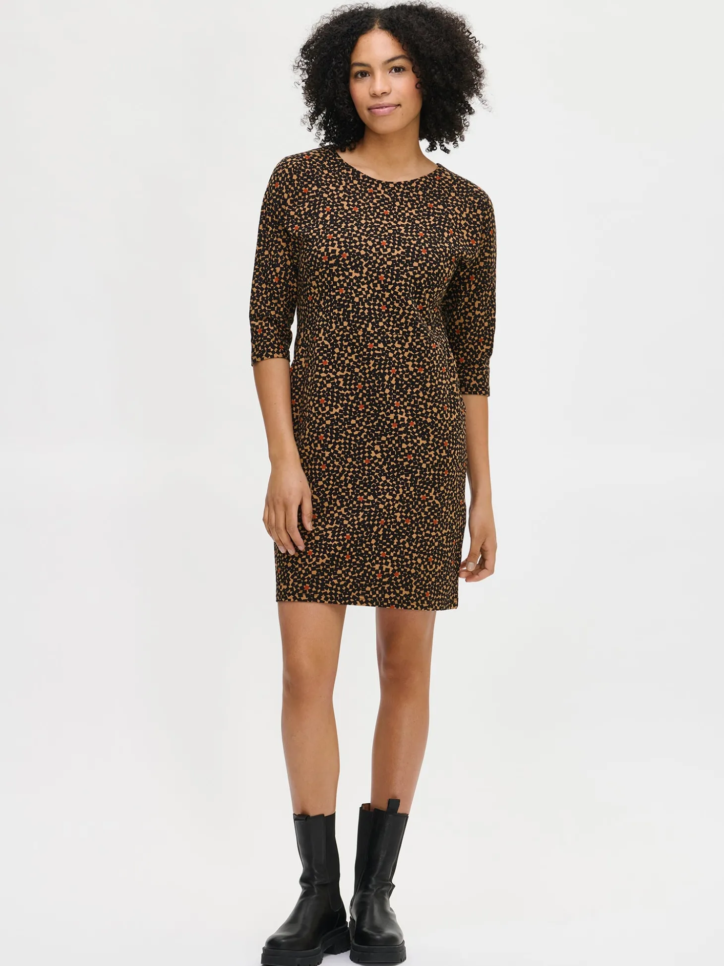 POLKU trikoomekko - ruskea