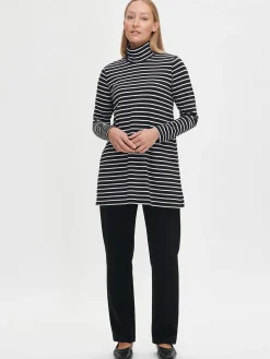 RAITA poolotunika - mustavalkoinen