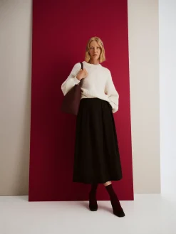 RELIEFI midi hame - musta