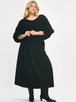 RELIEFI midi hame - musta