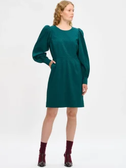 RELIEFI pitkähihainen mekko - tummanvihreä