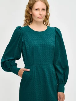 RELIEFI pitkähihainen mekko - tummanvihreä