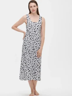 ROOSA hihaton pitkä yöpaita - mustavalkoinen