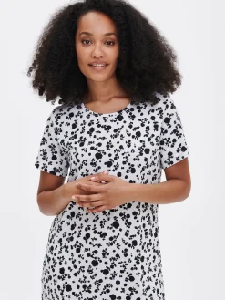 ROOSA lyhyt yöpaita - mustavalkoinen