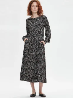 SARA pitkä kangasmekko - musta