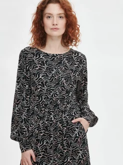 SARA pitkä kangasmekko - musta