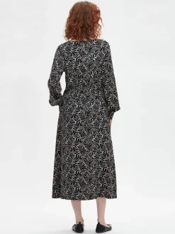 SARA pitkä kangasmekko - musta