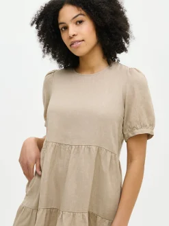 SARASTUS lyhyt pellavamekko - beige