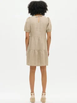 SARASTUS lyhyt pellavamekko - beige