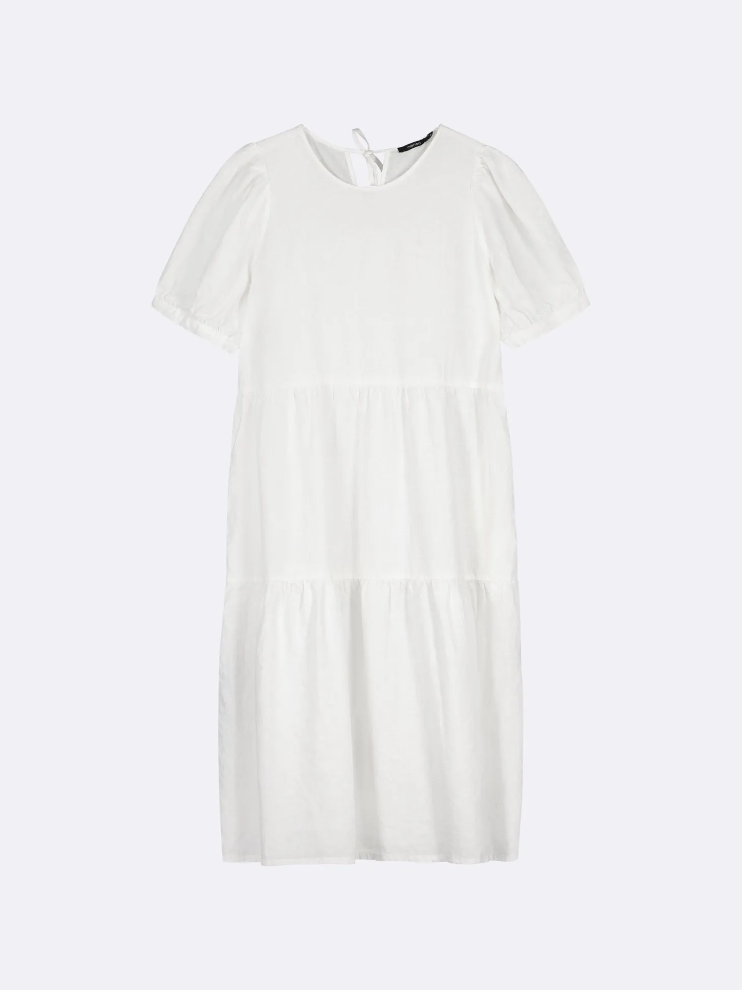 SARASTUS midi pellavamekko - valkoinen