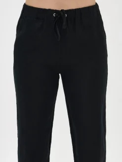 SARASTUS pellavahousut - musta