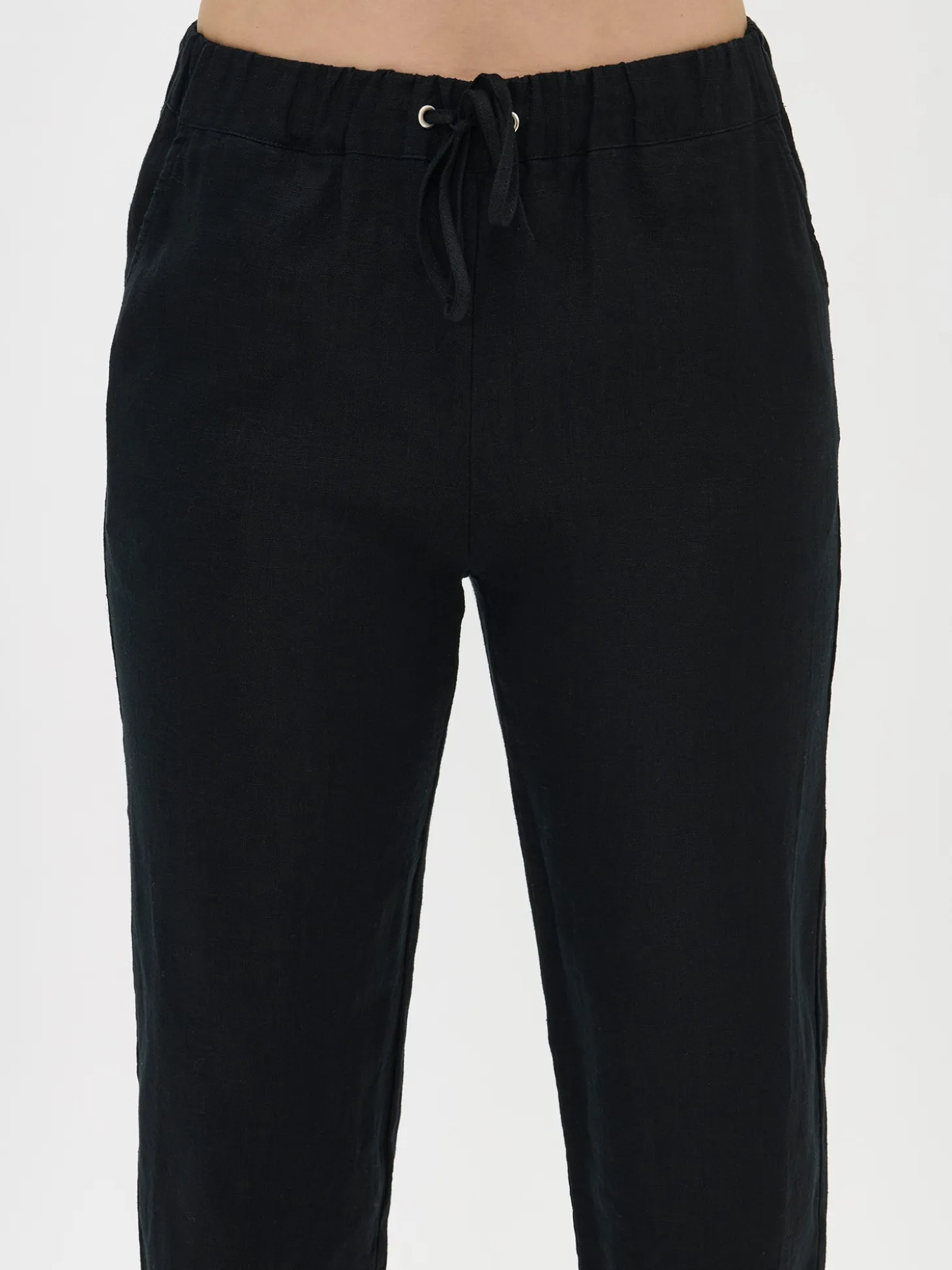 SARASTUS pellavahousut - musta