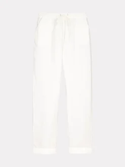 SARASTUS pellavahousut - valkoinen