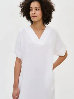 SARASTUS pellavakaftaani - valkoinen