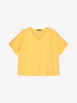 SARASTUS pellavapusero - keltainen