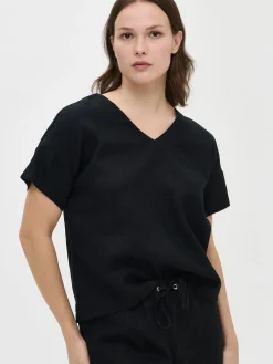 SARASTUS pellavapusero - musta