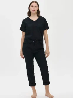 SARASTUS pellavapusero - musta