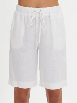 SARASTUS pellavashortsit - valkoinen