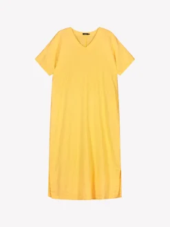 SARASTUS pitkä pellavakaftaani - keltainen