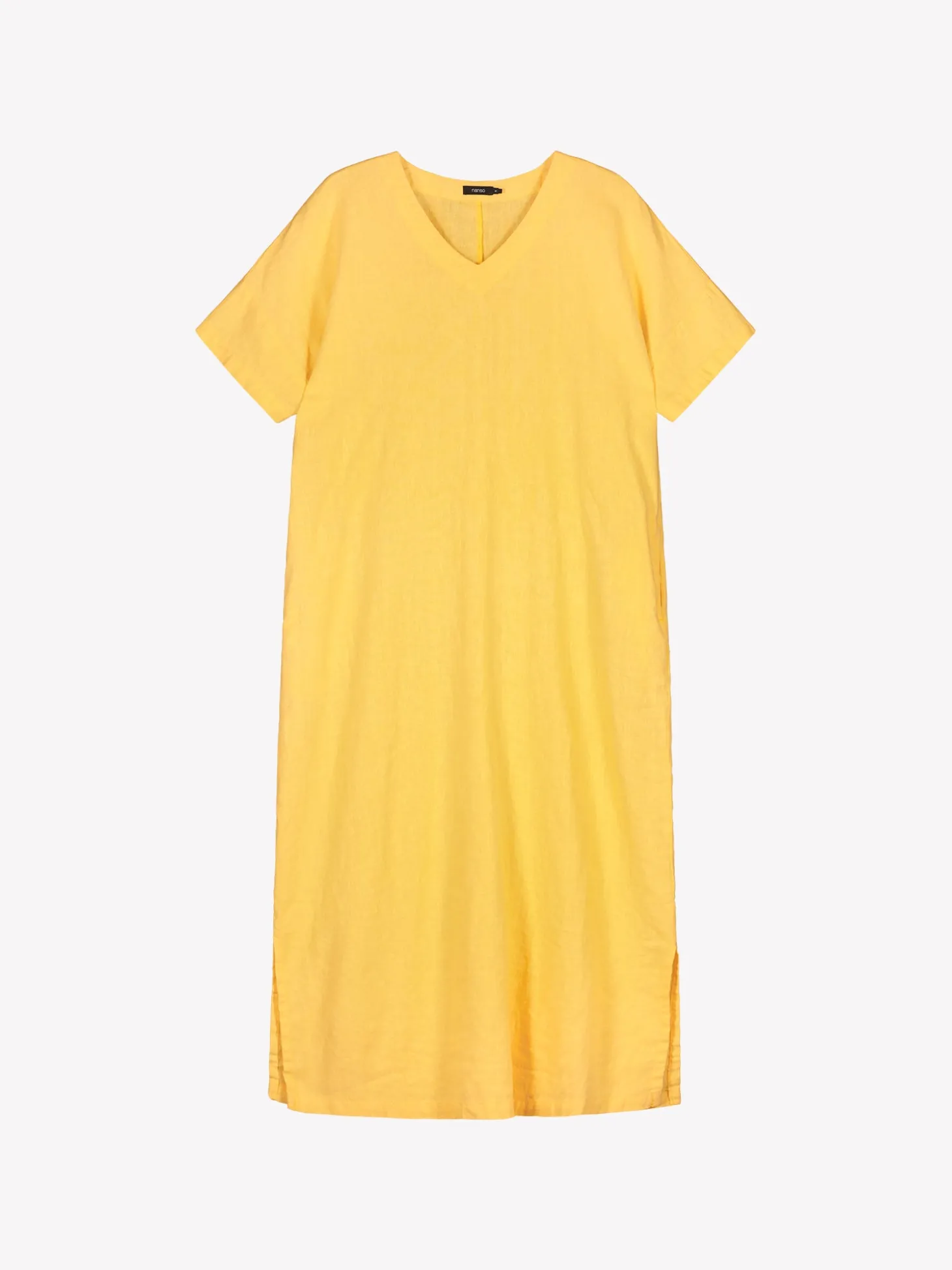 SARASTUS pitkä pellavakaftaani - keltainen